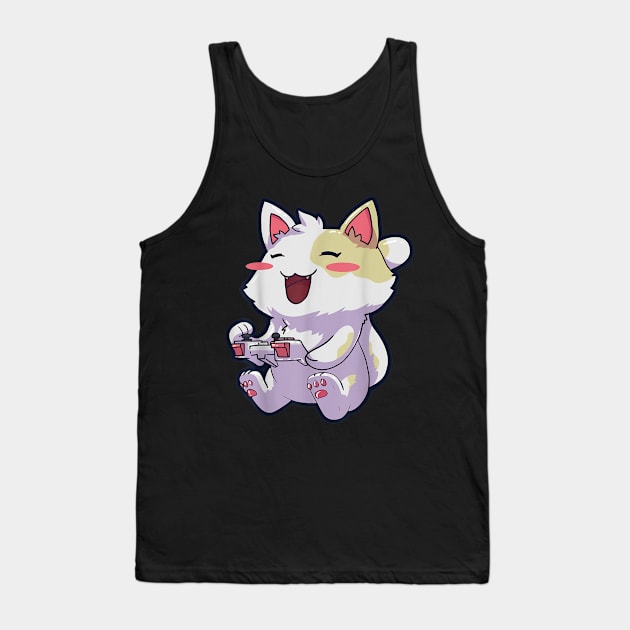 Anime Gamer Gaming Video Games Cat Tank Top by sousougaricas